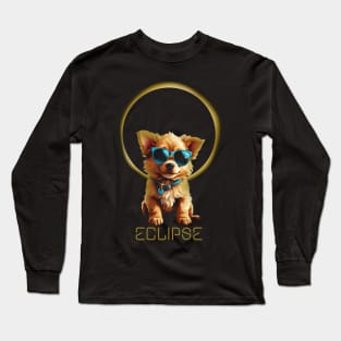 eclipse dog sunglases Long Sleeve T-Shirt